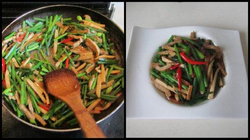 韭菜花炒干丝的做法