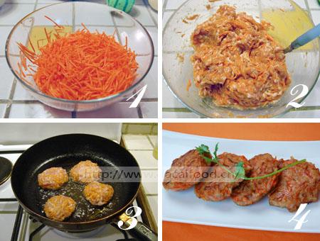 生煎胡萝卜肉饼的做法