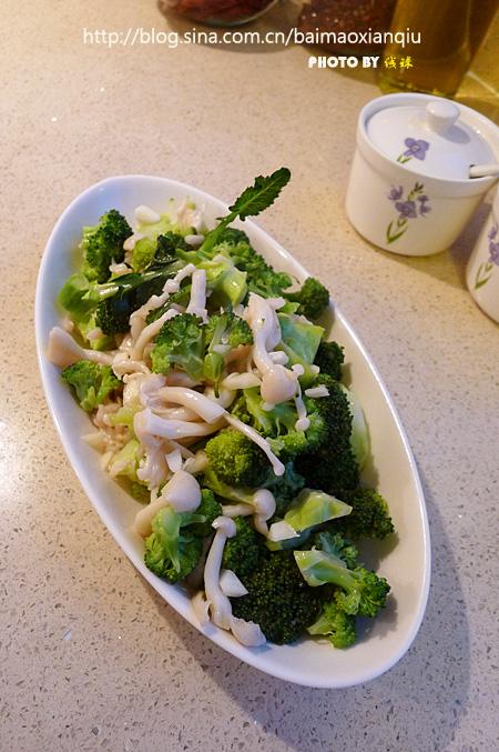 西兰花拌蘑菇的做法