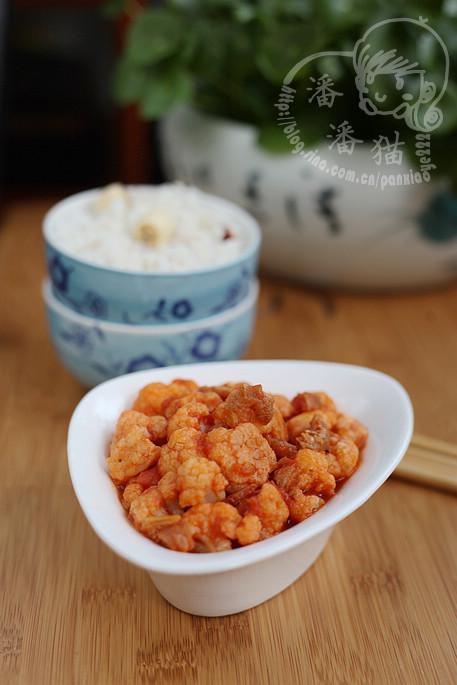 海米番茄菜花的做法