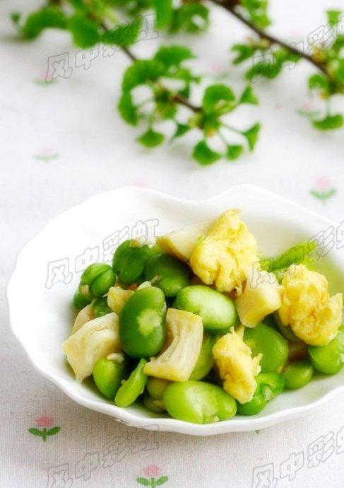 蚕豆米春笋炒蛋的做法