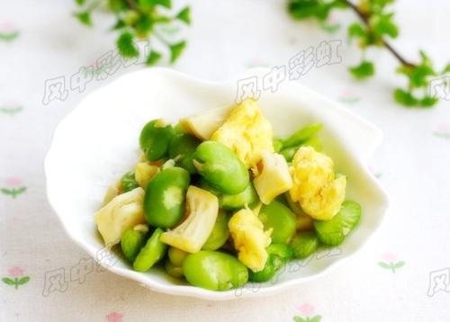 蚕豆米春笋炒蛋的做法