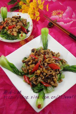 香菇肉末小白菜的做法