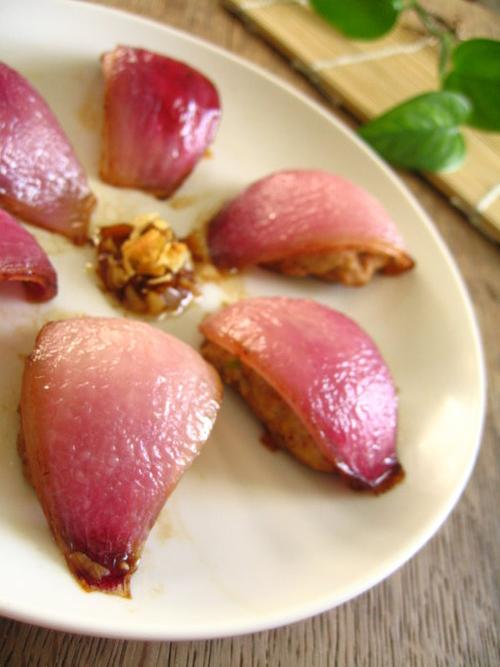 香煎洋葱酿肉的做法