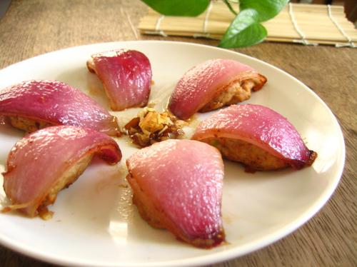 香煎洋葱酿肉的做法