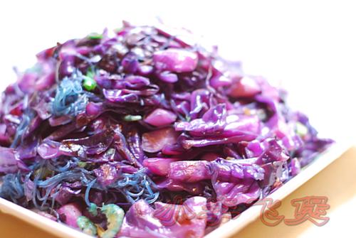 红椰菜干逼粉丝虾米的做法