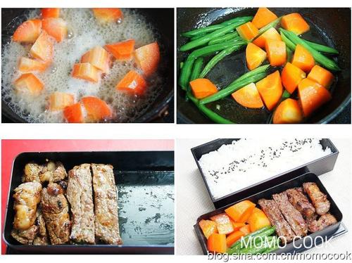 煎牛排便当的做法