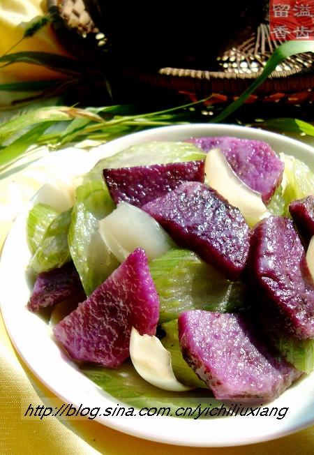 紫山药百合的做法