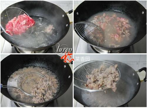 三椒酸汤浸肥牛卷的做法