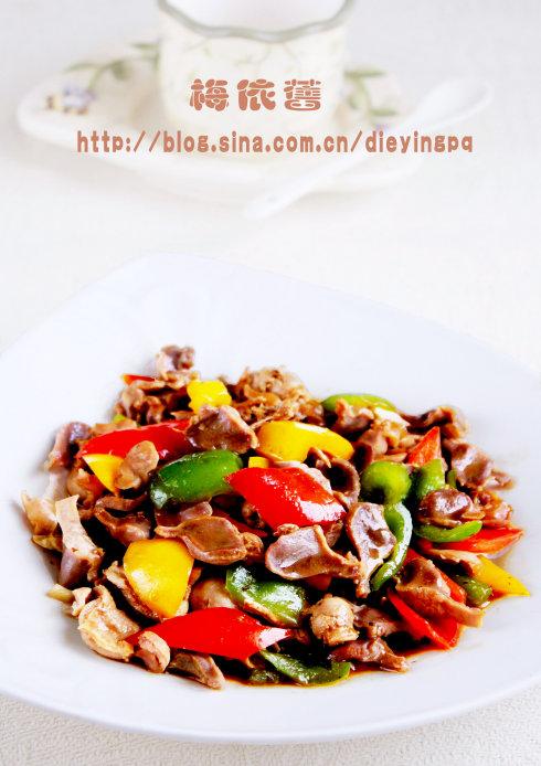 彩椒爆鸡胗的做法