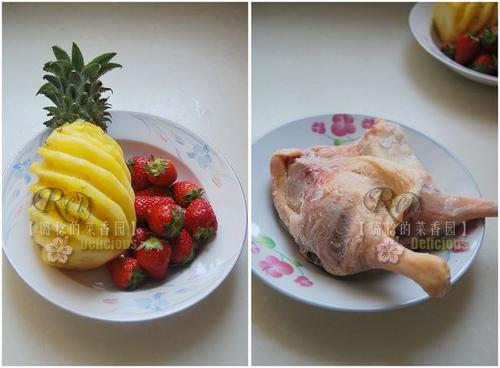 菠萝炒鸭肉粒的做法