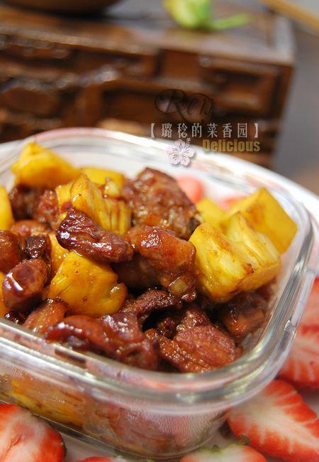 菠萝炒鸭肉粒的做法