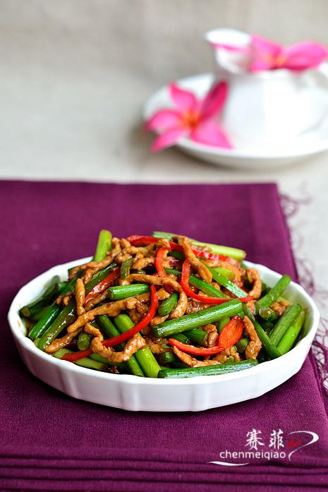 蒜苔炒肉丝的做法