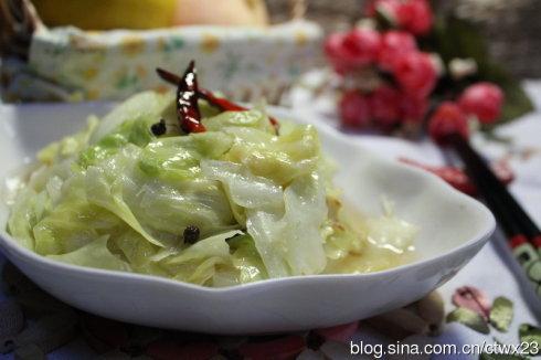 炝炒圆白菜的做法