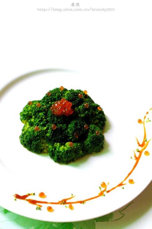 蚝油鱼子西兰花的做法