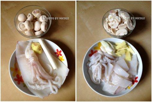 蘑菇炒鱿鱼的做法