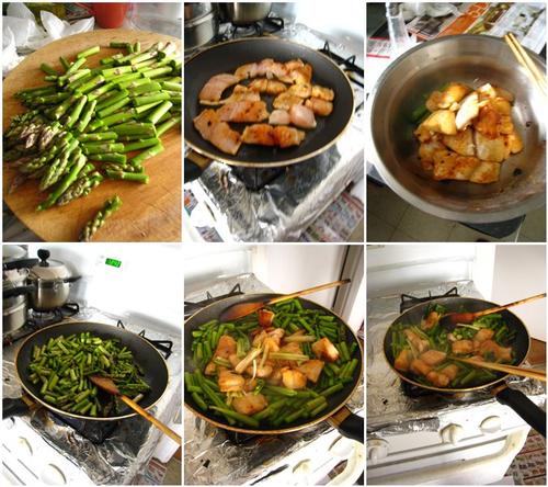 芦笋香辣鱼片的做法