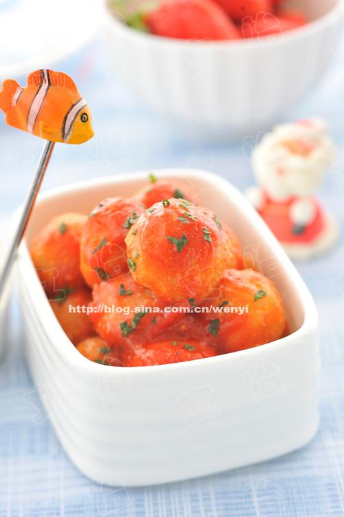 茄汁豆腐小丸子的做法
