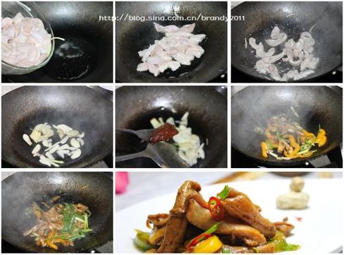 姜葱爆炒猪肚尖的做法