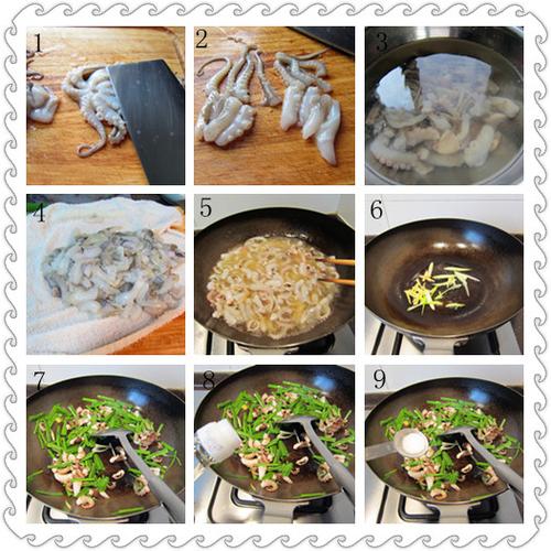 韭菜炒八带的做法