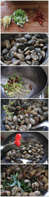 辣炒花蛤的做法