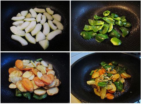 金丝瓜烩三鲜的做法