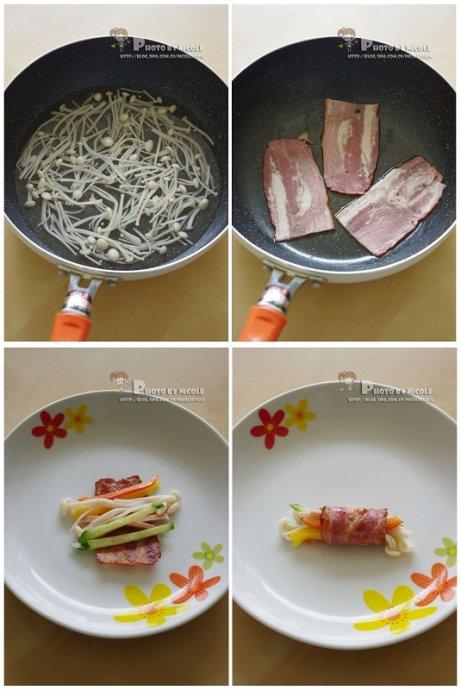 培根杂蔬卷的做法