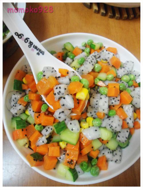 素炒五色蔬果丁的做法