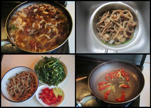 韭菜花炒鸭肠的做法