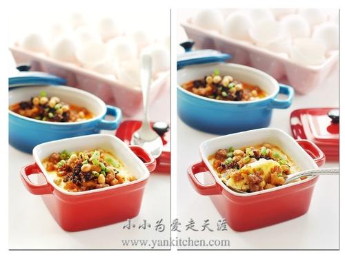 香辣肉末鸡蛋羹的做法