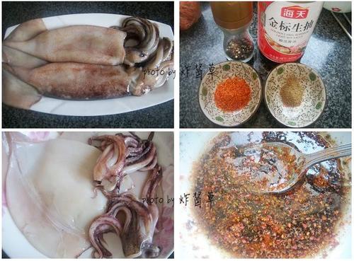 微波炉香辣烤鱿鱼的做法