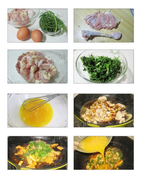 茴香鸡肉炒蛋的做法