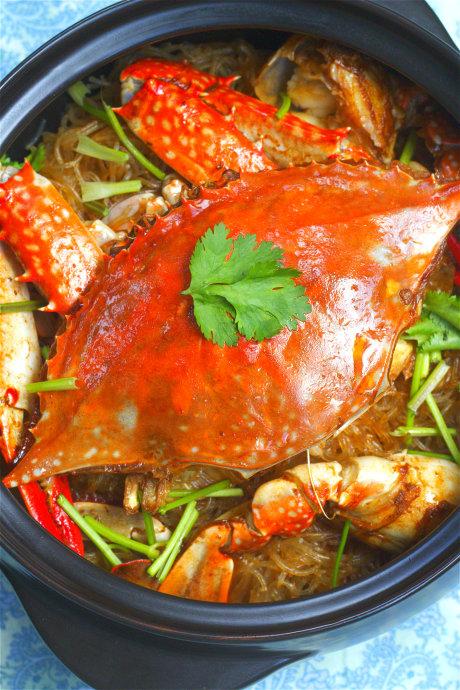 海蟹粉丝煲的做法