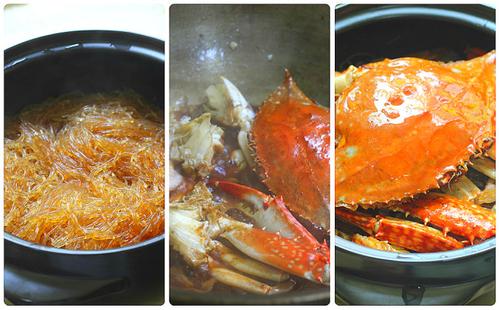 海蟹粉丝煲的做法