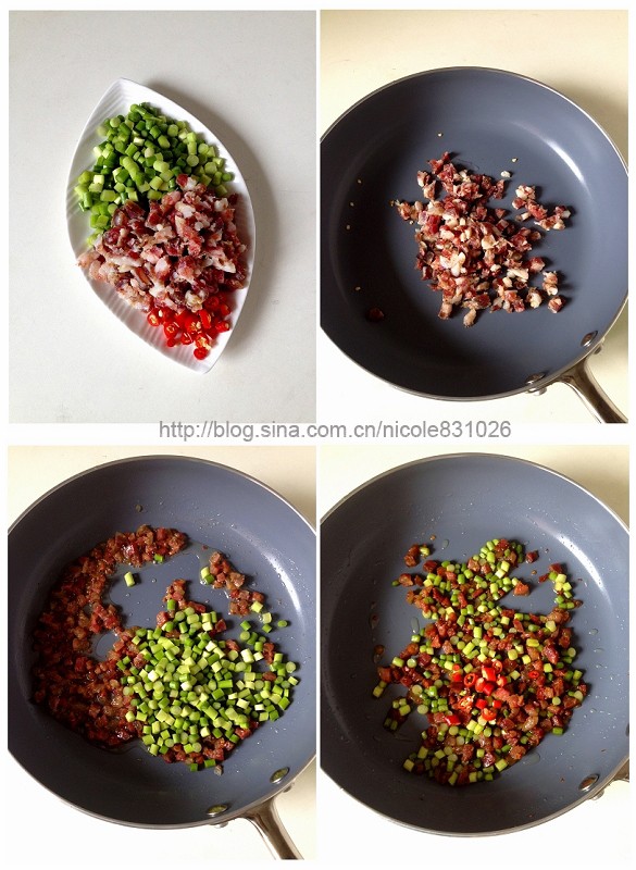 蒜薹炒腊肠配杂粮窝窝头 蒜薹炒腊肠配杂粮窝窝头的做法