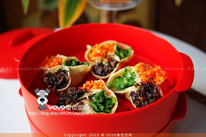 多彩韭菜鲜肉虾仁蒸饺 多彩韭菜鲜肉虾仁蒸饺的做法