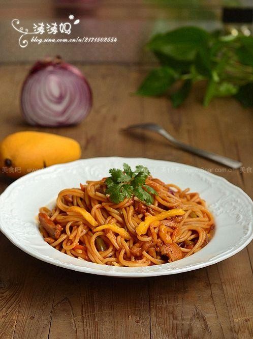 芒果茄汁意大利面 芒果茄汁意大利面的做法