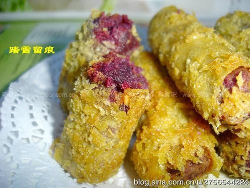 紫薯春卷 紫薯春卷的做法
