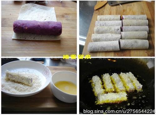 紫薯春卷 紫薯春卷的做法