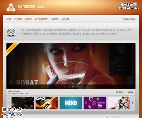 启发设计灵感发光有光泽的网站设计实例