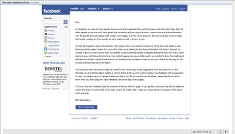 Facebook互联网所有服务近乎完美改版过程