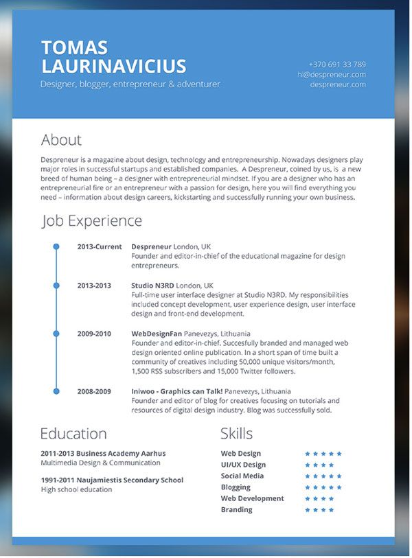 年后求职福利！22款高端实用的个人简历模板免费下载