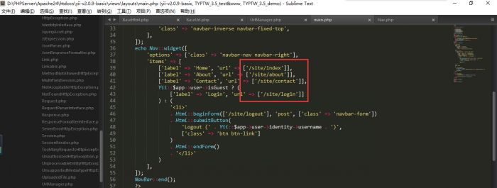Yii2.0 Basic代码中路由链接被转义的处理方法