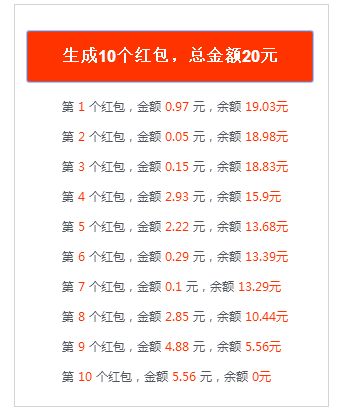 php结合ajax实现手机发红包的案例