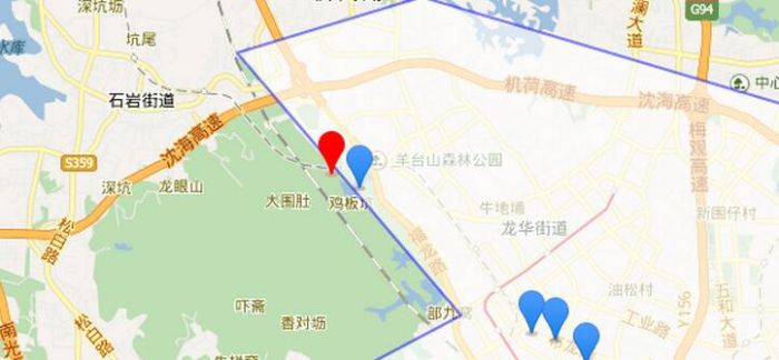 验证坐标在某坐标区域内php代码