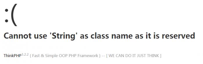 thinkphp在php7环境下提示Cannot use ‘String’ as class name as it is reserved的解决方法