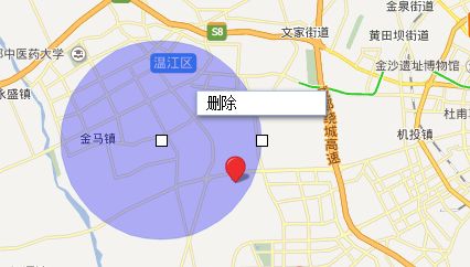 JS代码实现百度地图 画圆 删除标注