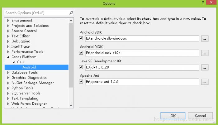 VS2015 Update2 构建 Android 程序问题汇总