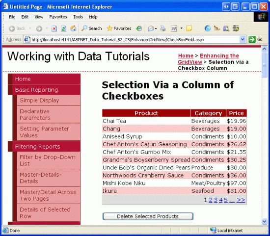 在ASP.NET 2.0中操作数据之五十：为GridView控件添加Checkbox