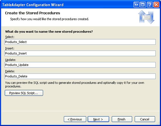 在ASP.NET 2.0中操作数据之六十五：在TableAdapters中创建新的存储过程